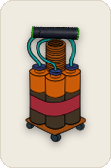 The Laser Tower — a cart of canisters with a beam emitter mounted on top